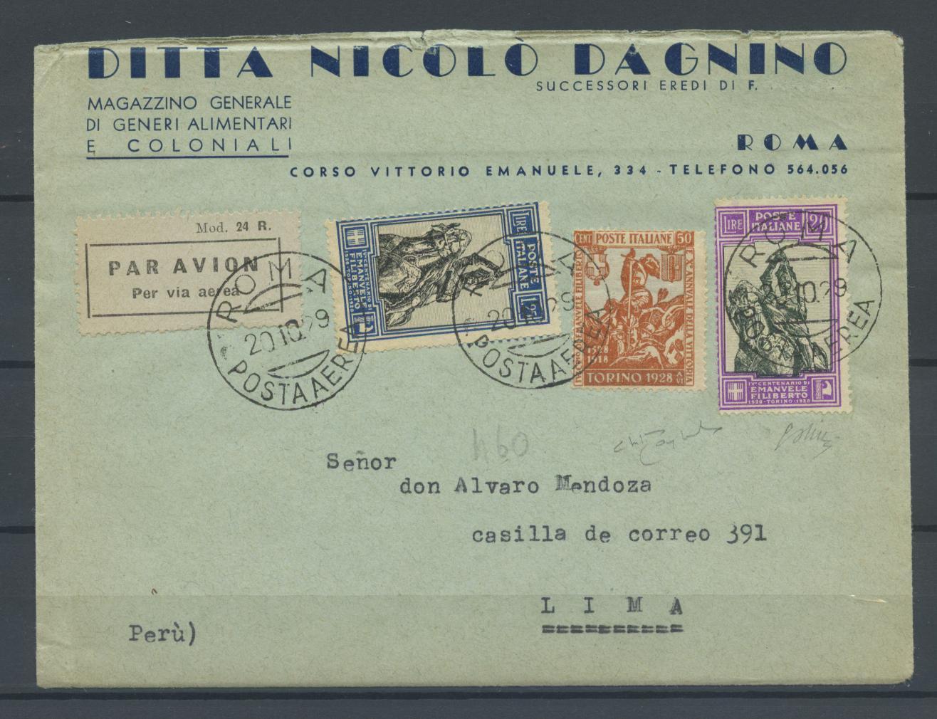 Scansione lotto: REGNO 1928 FILIBERTO L.20 US.  CERT.