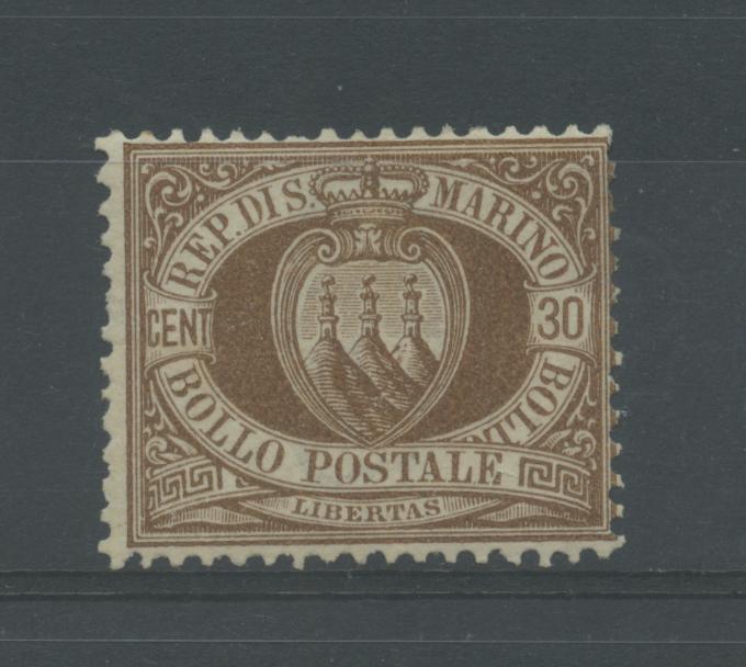 Scansione lotto: SAN MARINO 1877 30C. 5 **  CERT.