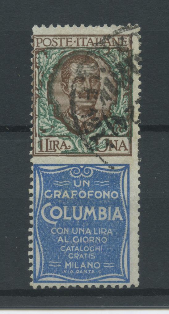 Scansione lotto: REGNO 1924 L.1 COLUMBIA US.  CERT.