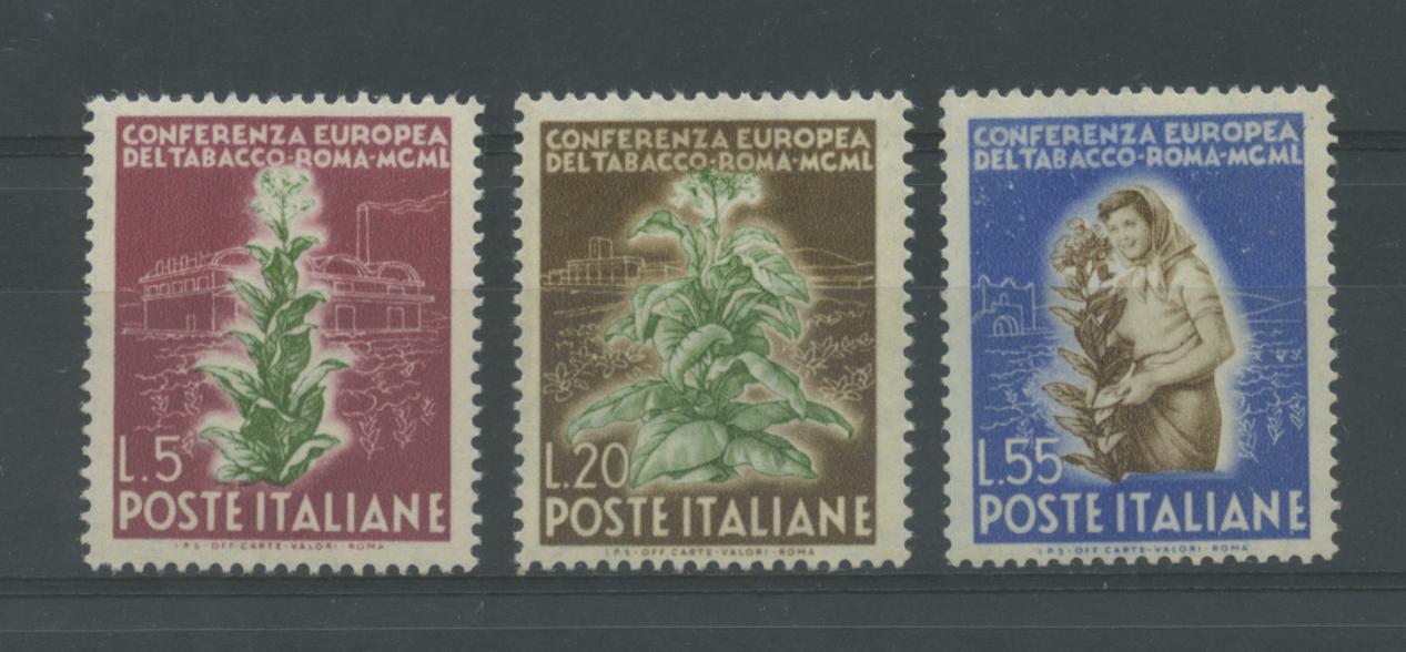 Scansione lotto: REPUBBLICA 1950 TABACCO 3V. ** LUSSO