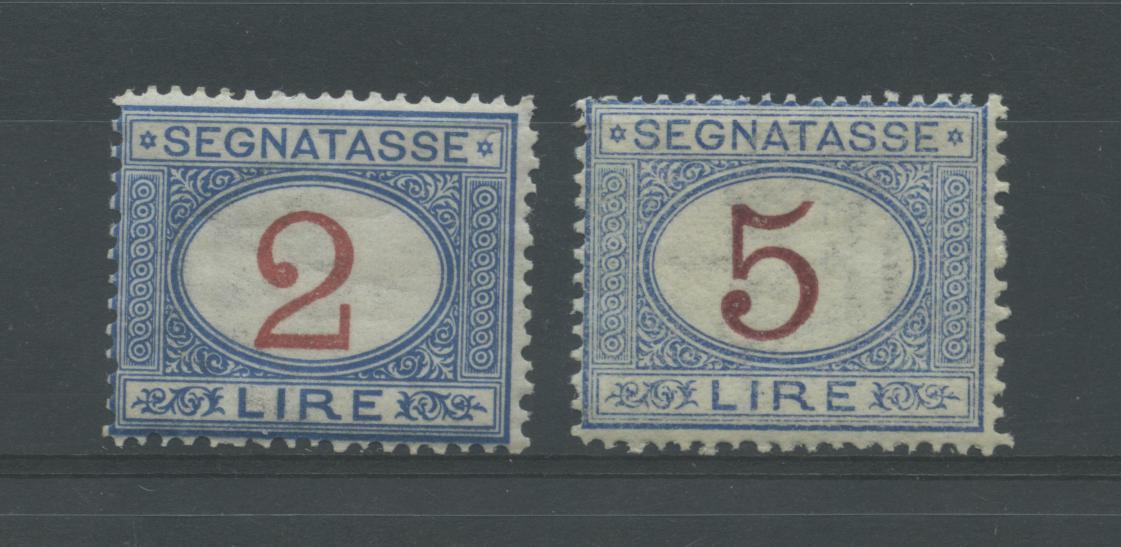 Scansione lotto: REGNO 1903 TASSE L.2 E L.5 **  CERT.