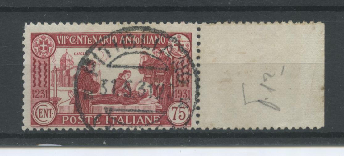 Scansione lotto: REGNO 1931 S. ANTONIO 75C. RARO(originale) US. CENTRATO