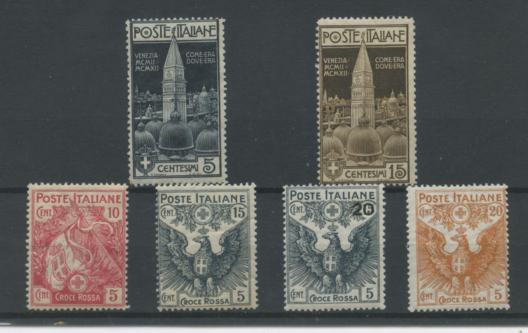 Scansione lotto: REGNO 1912/5 CAMPANILE E CROCE ROSSA 6V. **