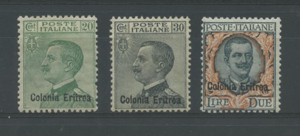 Scansione lotto: COLONIE ERITREA 1925 SOVR. 3V. *