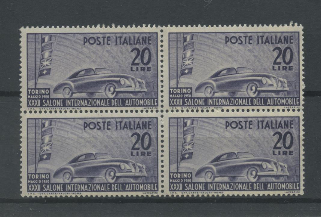 Scansione lotto: REPUBBLICA 1950 AUTO QUARTINA **