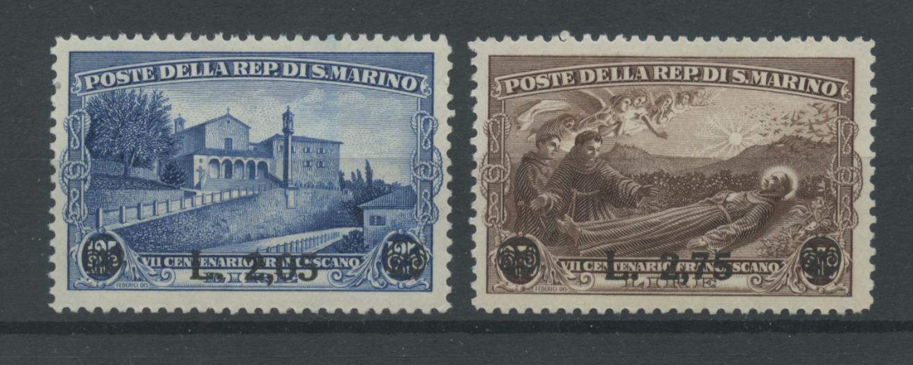 Scansione lotto: SAN MARINO 1936 S.FRANCESCO SOVR. 2V. ** LUSSO