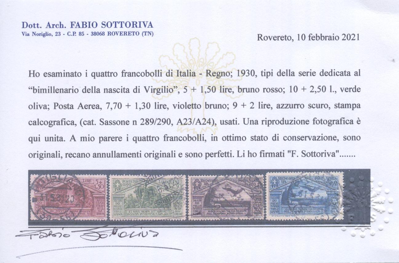 Scansione lotto: REGNO 1930 VIRGILIO 13V.(originale) US.  CERT.