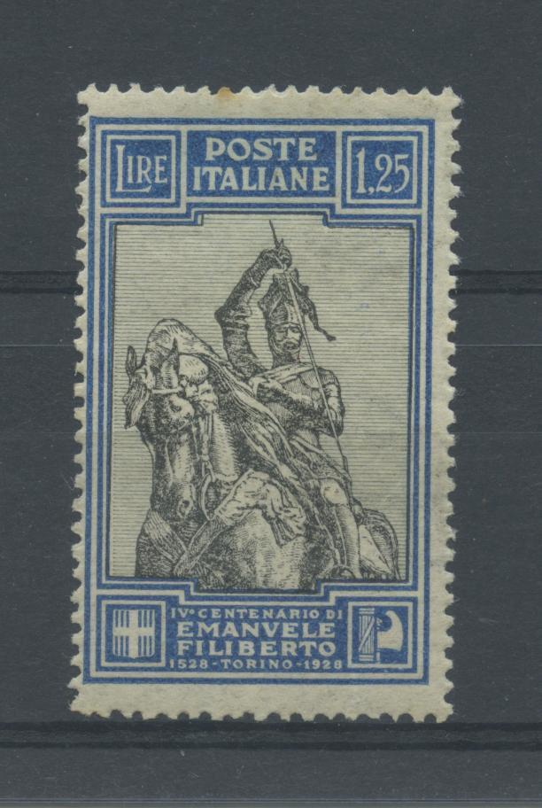 Scansione lotto: REGNO 1928 FILIBERTO L.1,25 RARO 6 **  CERT.