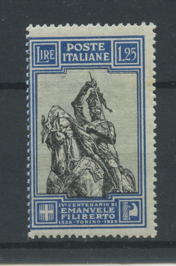 Scansione lotto: REGNO 1928 FILIBERTO L.1,25 RARO 5 **  CERT.