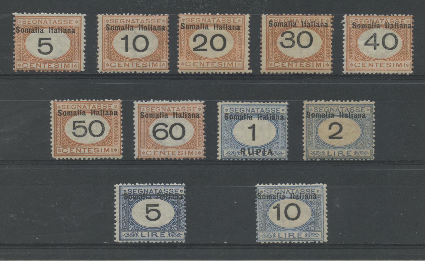 Scansione lotto: COLONIE SOMALIA 1926 TASSE 11V. **  CERT.