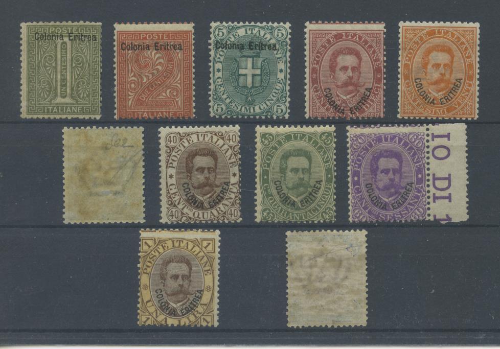 Scansione lotto: COLONIE ERITREA 1893 SOVR. 11V. 2 **  CERT.