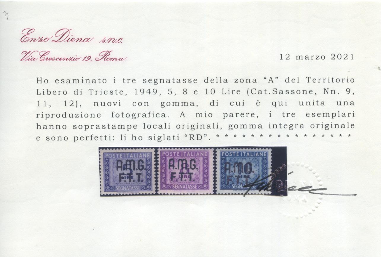 Scansione lotto: TRIESTE 1947 TASSE 11V. ** LUSSO CERT.