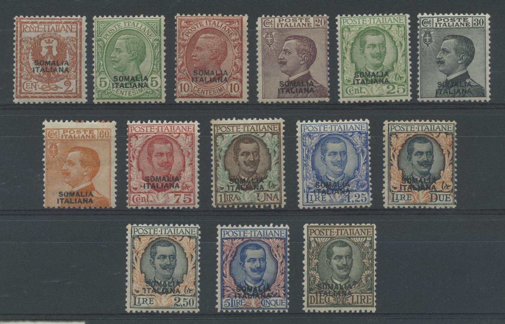 Scansione lotto: COLONIE SOMALIA 1926/30 SOVR. 14V. 3 ** CENTRATO CERT.