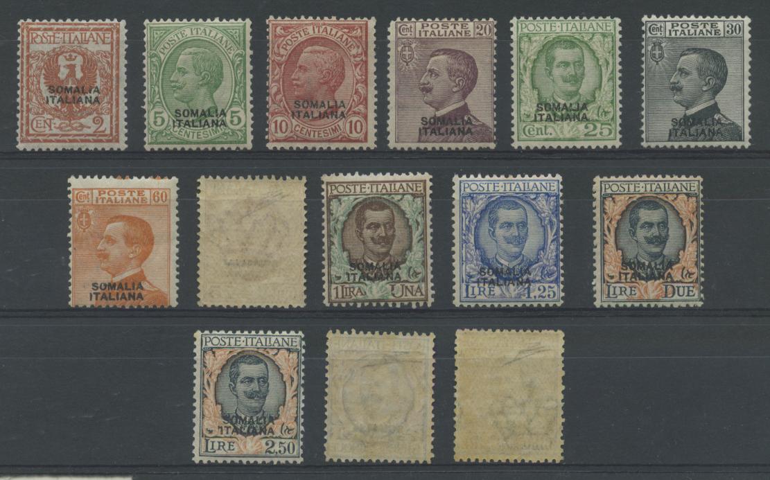 Scansione lotto: COLONIE SOMALIA 1926/30 SOVR. 14V. 3 ** CENTRATO CERT.