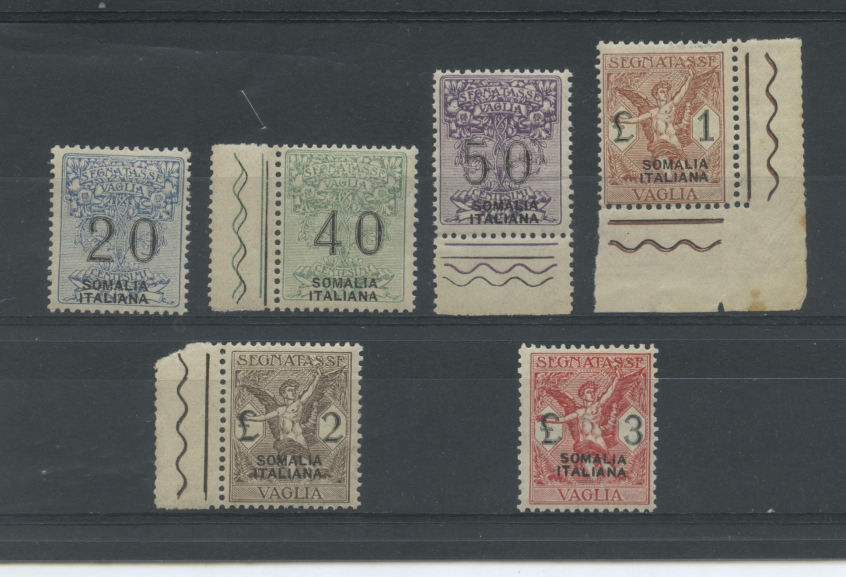 Scansione lotto: COLONIE SOMALIA 1926 VAGLIA 6V. 3 ** LUSSO