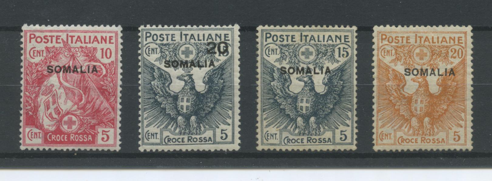 Scansione lotto: COLONIE SOMALIA 1916 CROCE ROSSA 4V. 3 ** CENTRATO