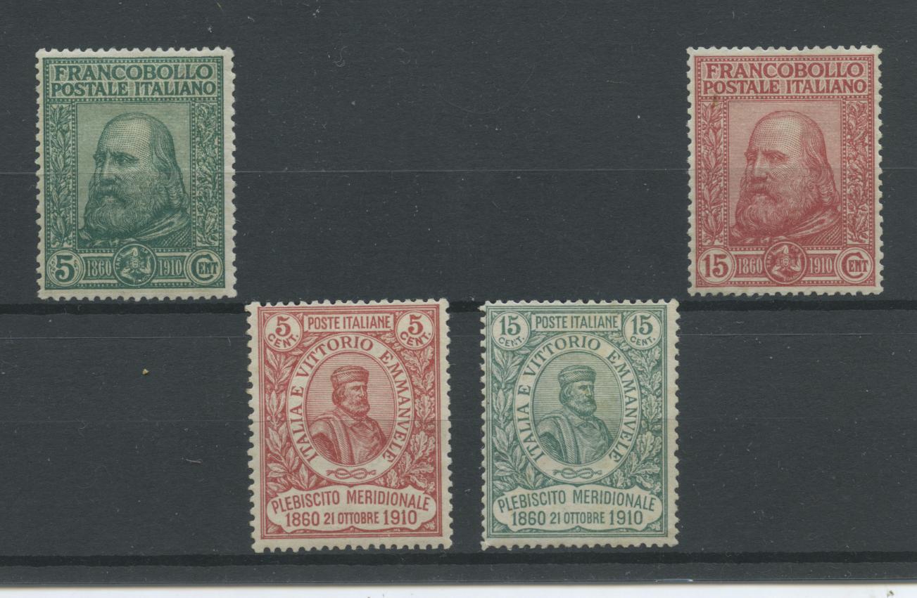 Scansione lotto: REGNO 1910 GARIBALDI 4V. 4 ** CENTRATO CERT.