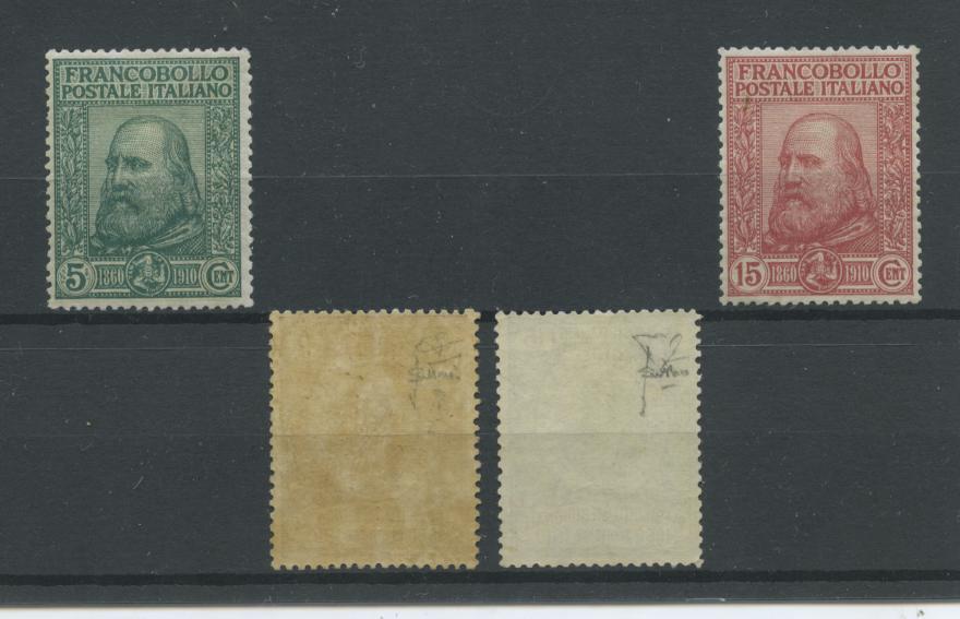 Scansione lotto: REGNO 1910 GARIBALDI 4V. 4 ** CENTRATO CERT.