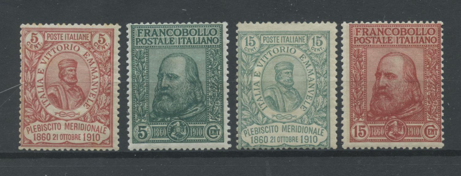 Scansione lotto: REGNO 1910 GARIBALDI 4V. 5 **  CERT.