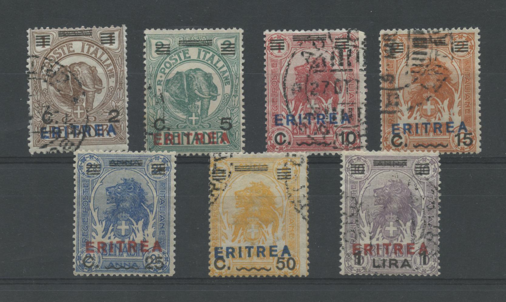 Scansione lotto: COLONIE ERITREA 1924 LEONI 7V. US.