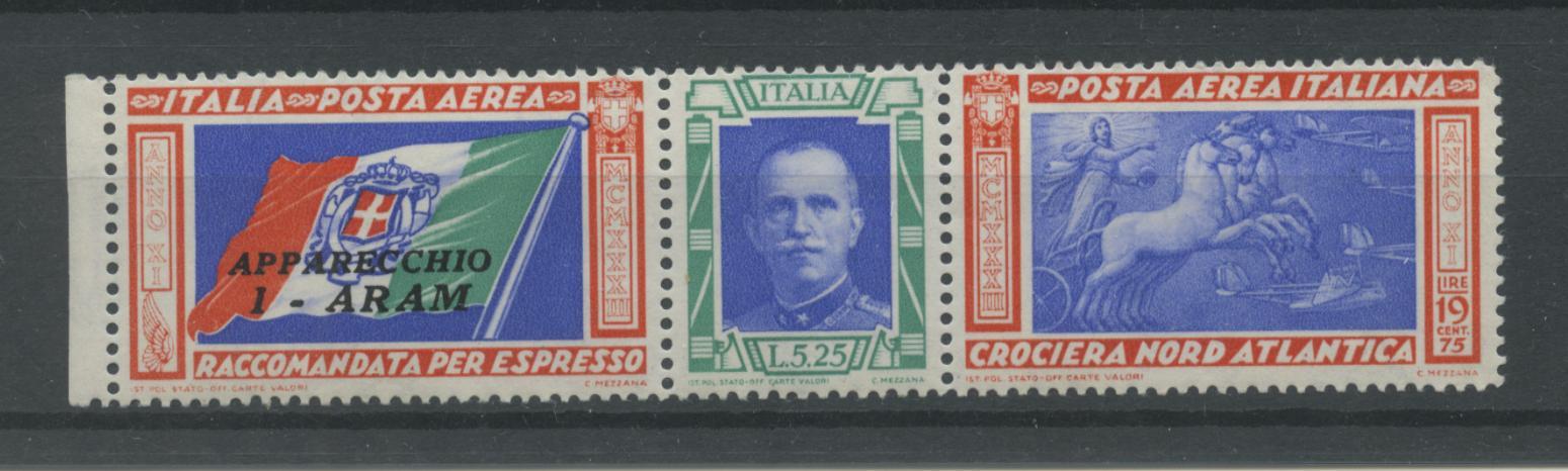 Scansione lotto: REGNO 1933 TRITTICO L.5,25+19,75 ARAM **