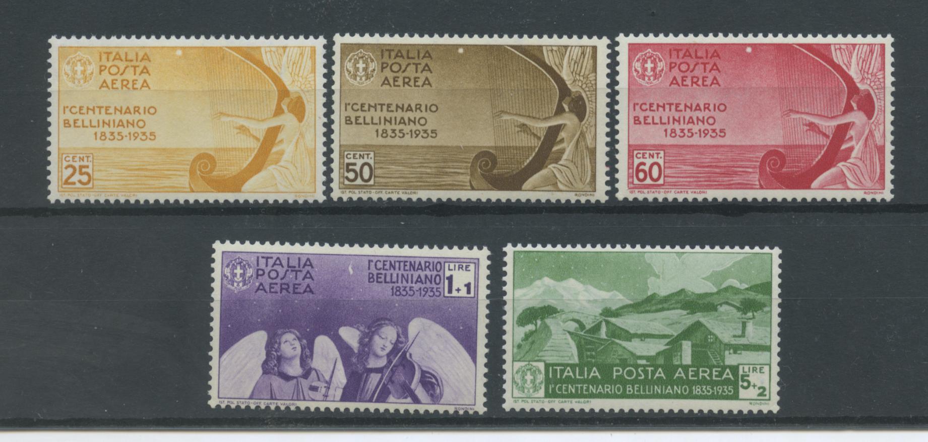 Scansione lotto: REGNO 1935 BELLINI POSTA AEREA 5V. **