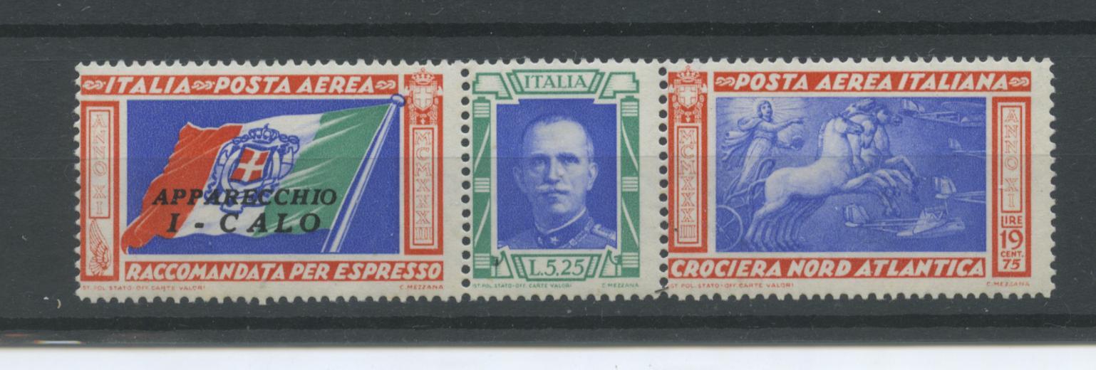 Scansione lotto: REGNO 1933 TRITTICO L.5,25+19,75 CALO **