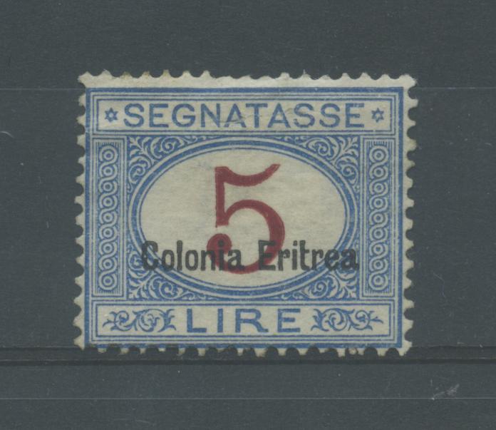 Scansione lotto: COLONIE ERITREA 1920/6 TASSE L.5 2 *