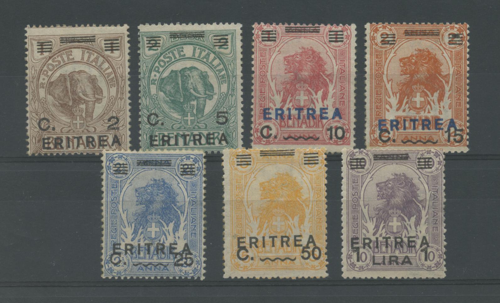 Scansione lotto: COLONIE ERITREA 1922 LEONI 7V. **