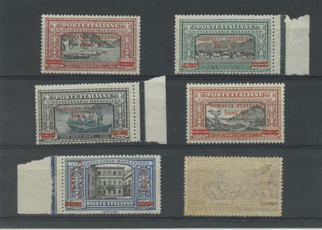 Scansione lotto: COLONIE SOMALIA 1924 MANZONI 6V. 2 ** CENTRATO CERT.