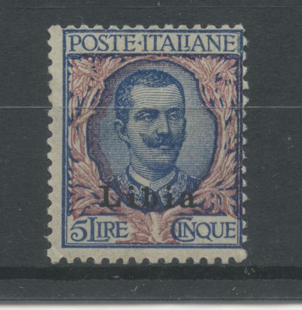 Scansione lotto: COLONIE LIBIA 1912/5 SOVR. L.5 4 **  CERT.