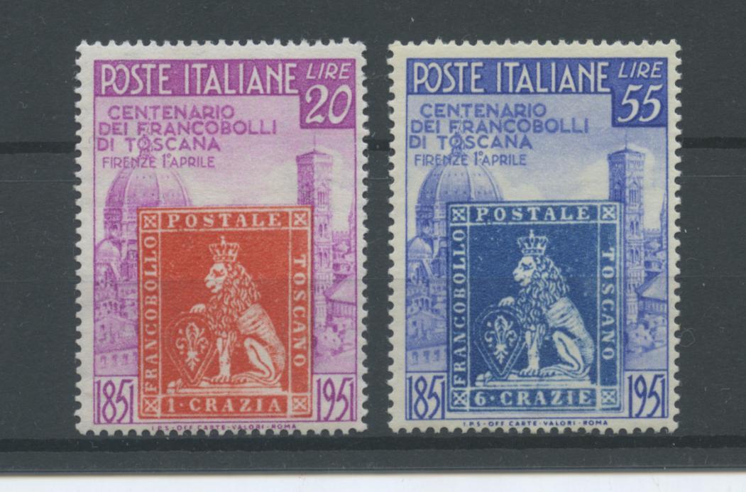 Scansione lotto: REPUBBLICA 1951 TOSCANA 2V. **