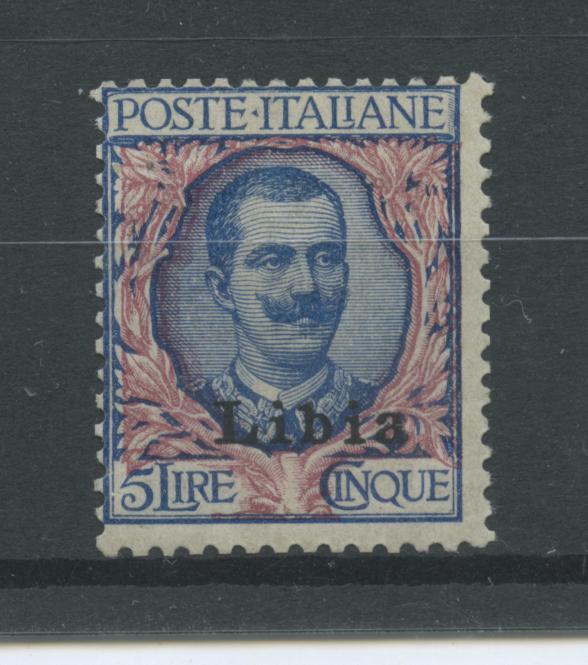 Scansione lotto: COLONIE LIBIA 1912/5 SOVR. L.5 6 **  CERT.