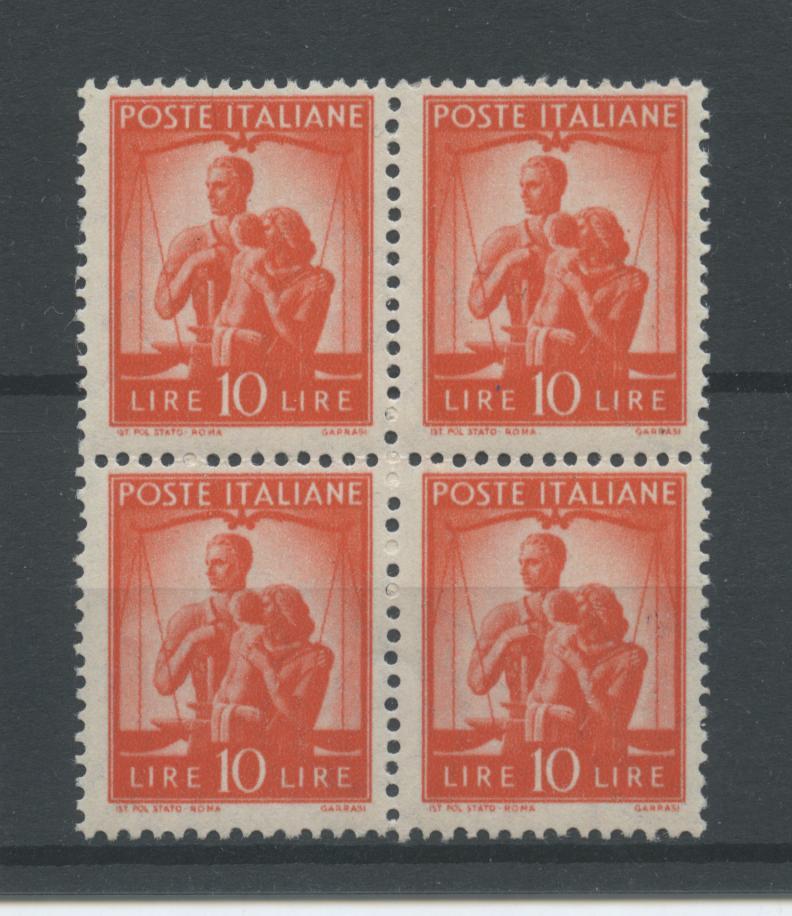 Scansione lotto: REPUBBLICA 1945 DEMOCRATICA L.10 ARANCIO X4 2 **