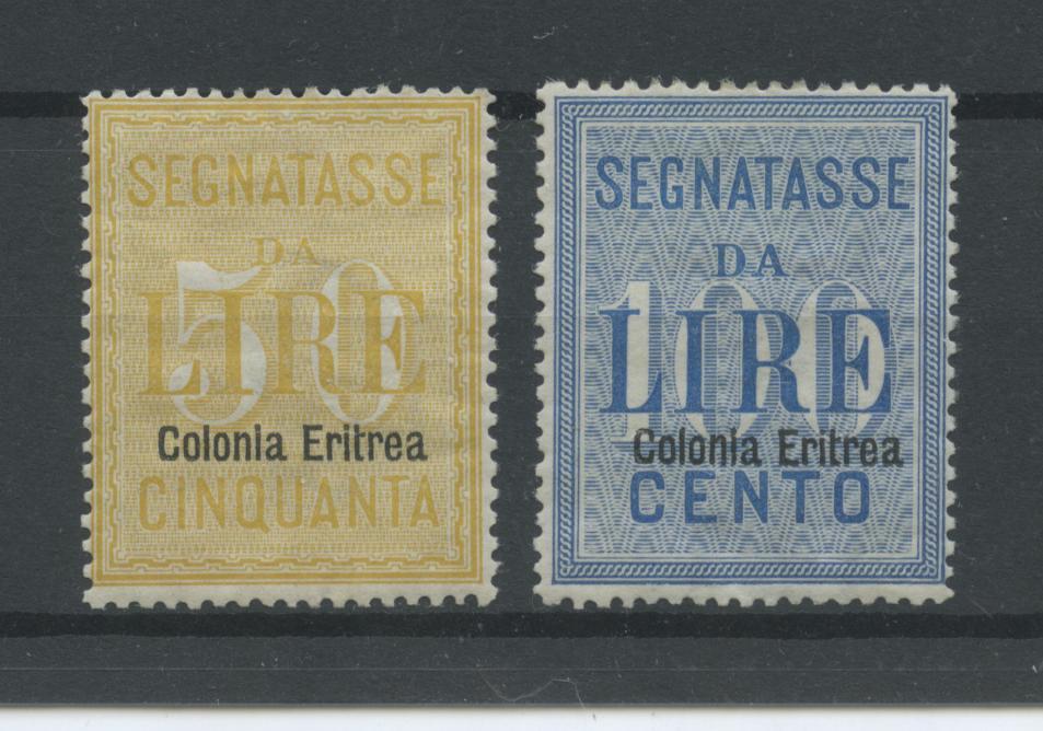 Scansione lotto: COLONIE ERITREA 1903 TASSE 2V. 3 ** CENTRATO CERT.