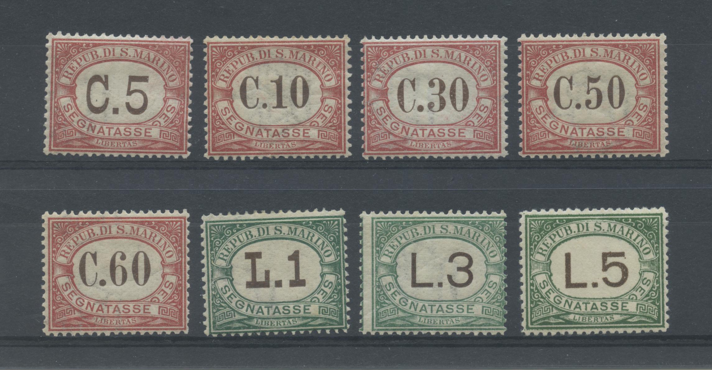 Scansione lotto: SAN MARINO 1924 TASSE SERIETTA 8V. *