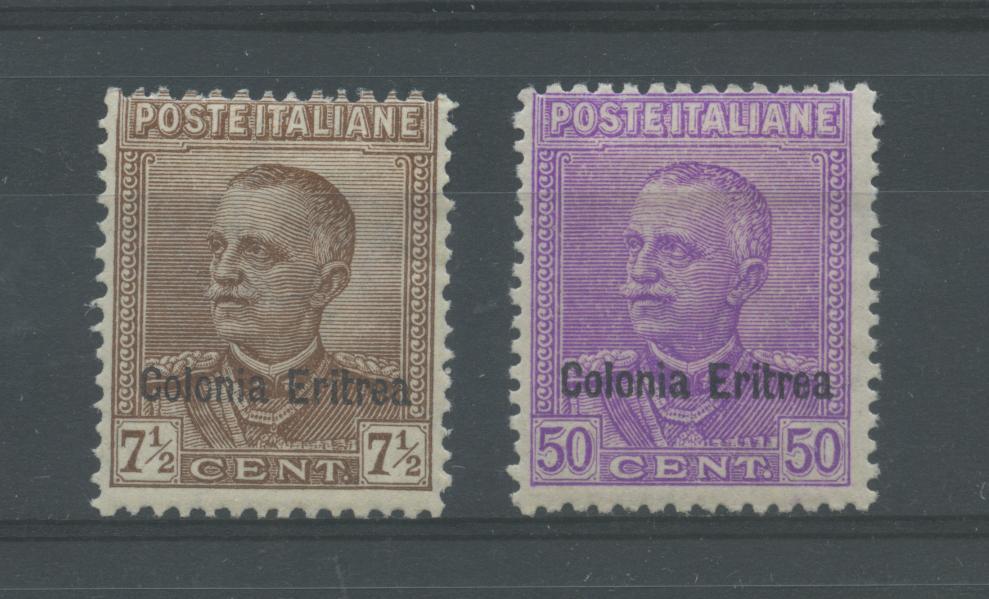 Scansione lotto: COLONIE ERITREA 1928 SOVR. 2V. *