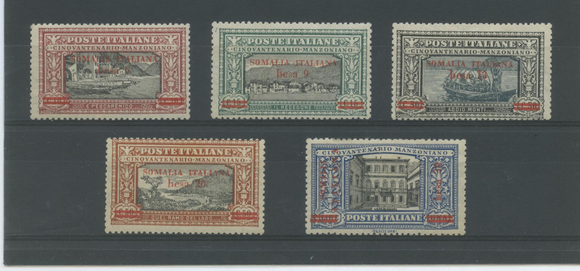 Scansione lotto: COLONIE SOMALIA 1924 MANZONI SERIETTA 5V. *