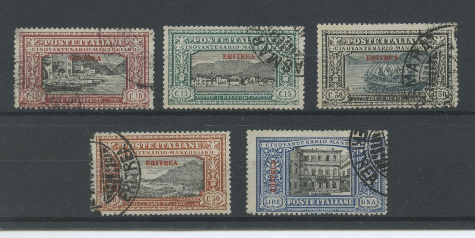 Scansione lotto: COLONIE ERITREA 1924 MANZONI SERIETTA 5V. US.