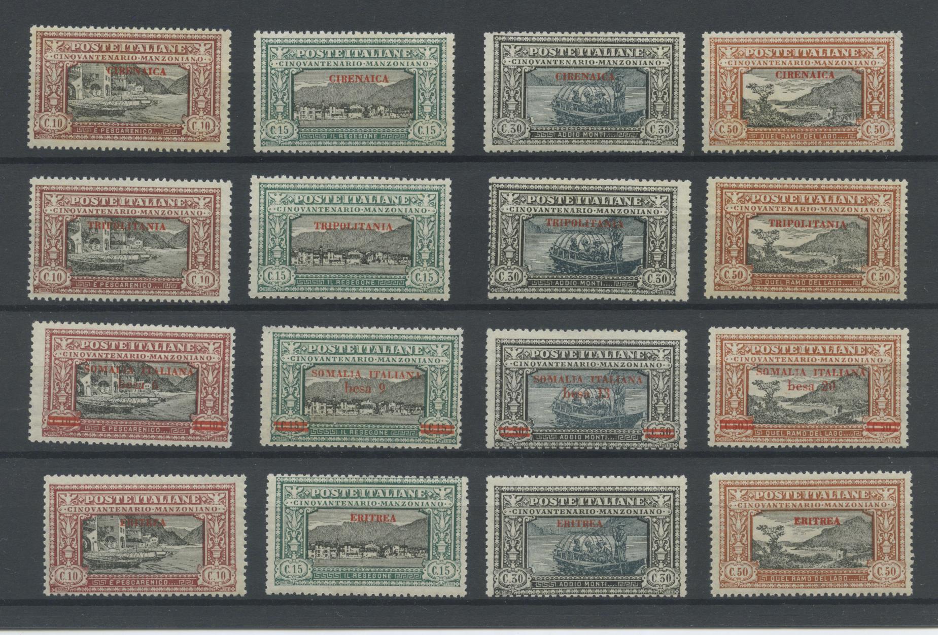 Scansione lotto: COLONIE GIRI 1924 MANZONI GIRO SERIETTA 16V. **