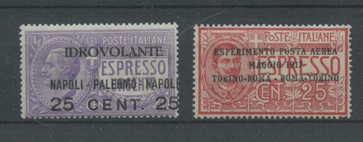 Scansione lotto: REGNO 1917 POSTA AEREA N.1/2 ** CENTRATO