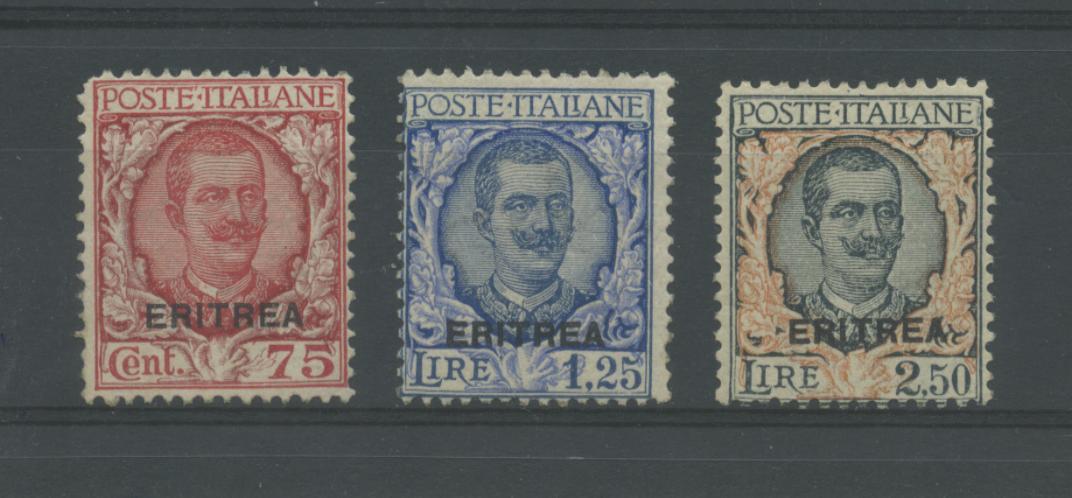 Scansione lotto: COLONIE ERITREA 1926 SOVR. 3V. 6 **