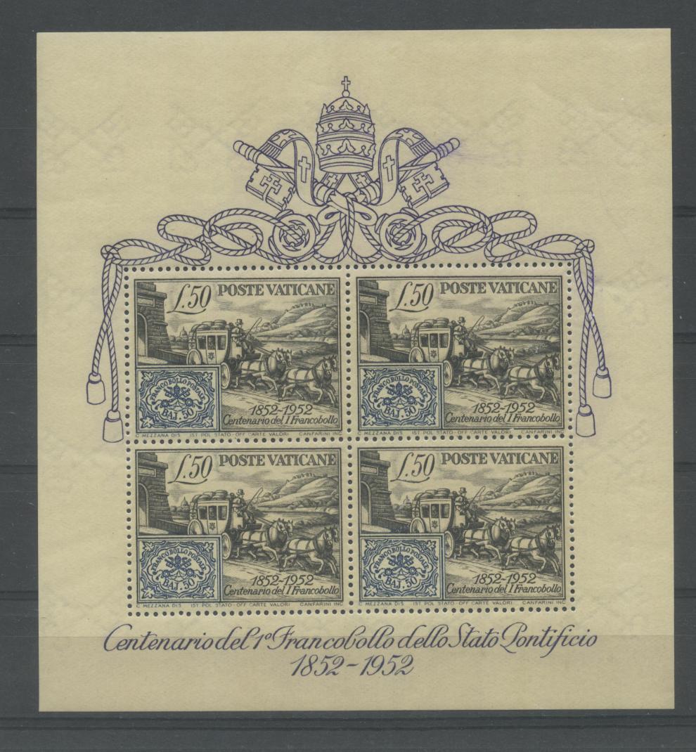 Scansione lotto: VATICANO 1952 B.F. CENTENARIO ** LUSSO