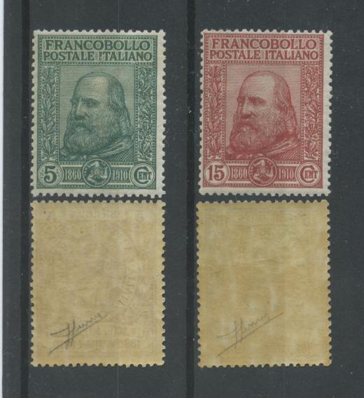 Scansione lotto: REGNO 1910 GARIBALDI 4V. ** CENTRATO CERT.