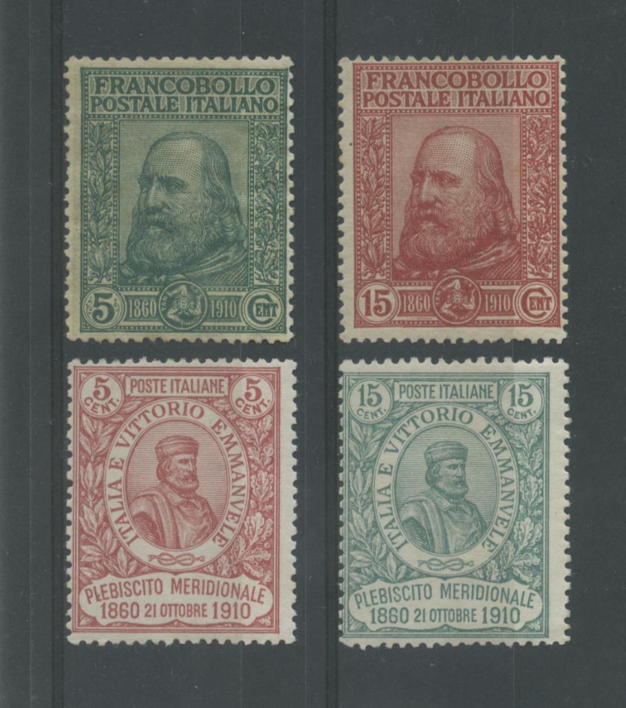 Scansione lotto: REGNO 1910 GARIBALDI 4V. 11 **  CERT.