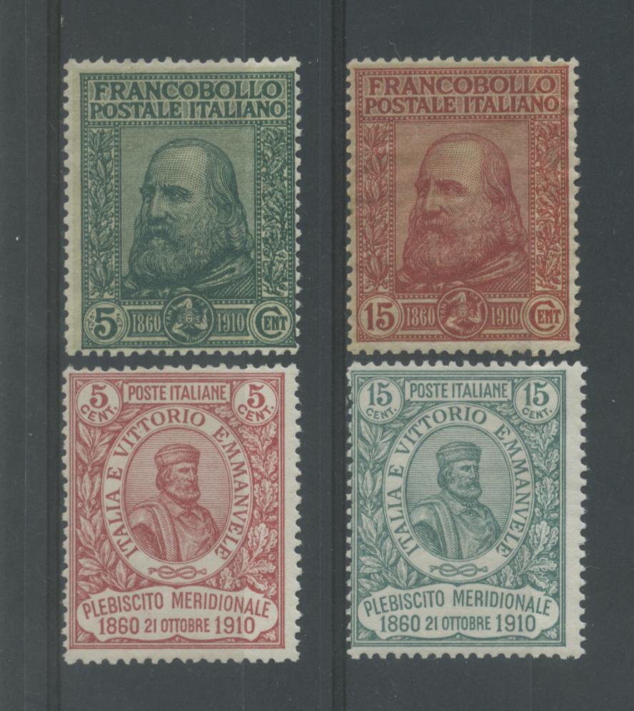 Scansione lotto: REGNO 1910 GARIBALDI 4V. 8 **  CERT.