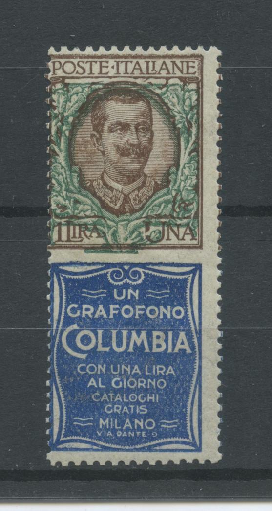 Scansione lotto: REGNO 1924 L.1 COLUMBIA 2 **  CERT.