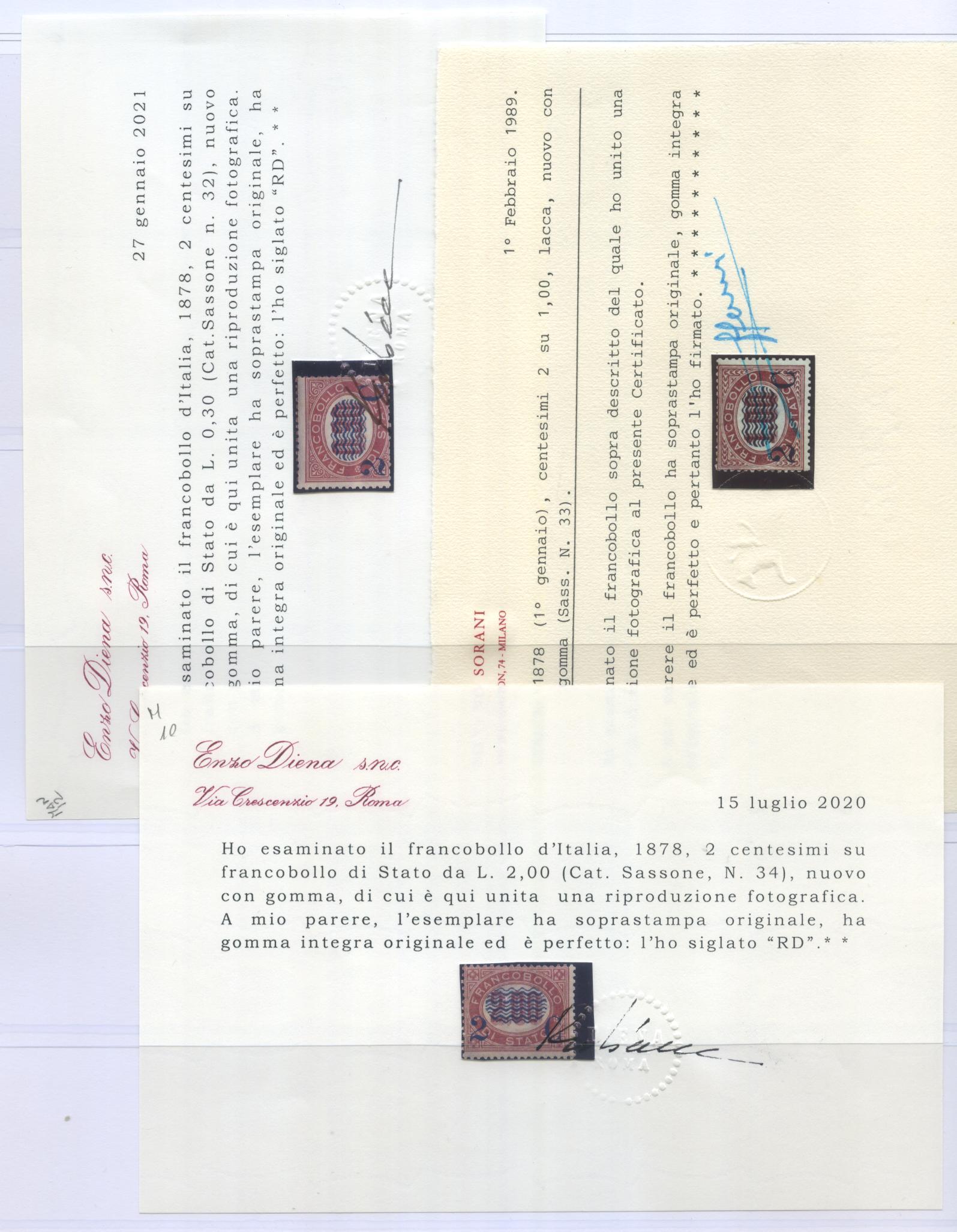 Scansione lotto: REGNO 1878 SOVR. 8V. **  CERT.