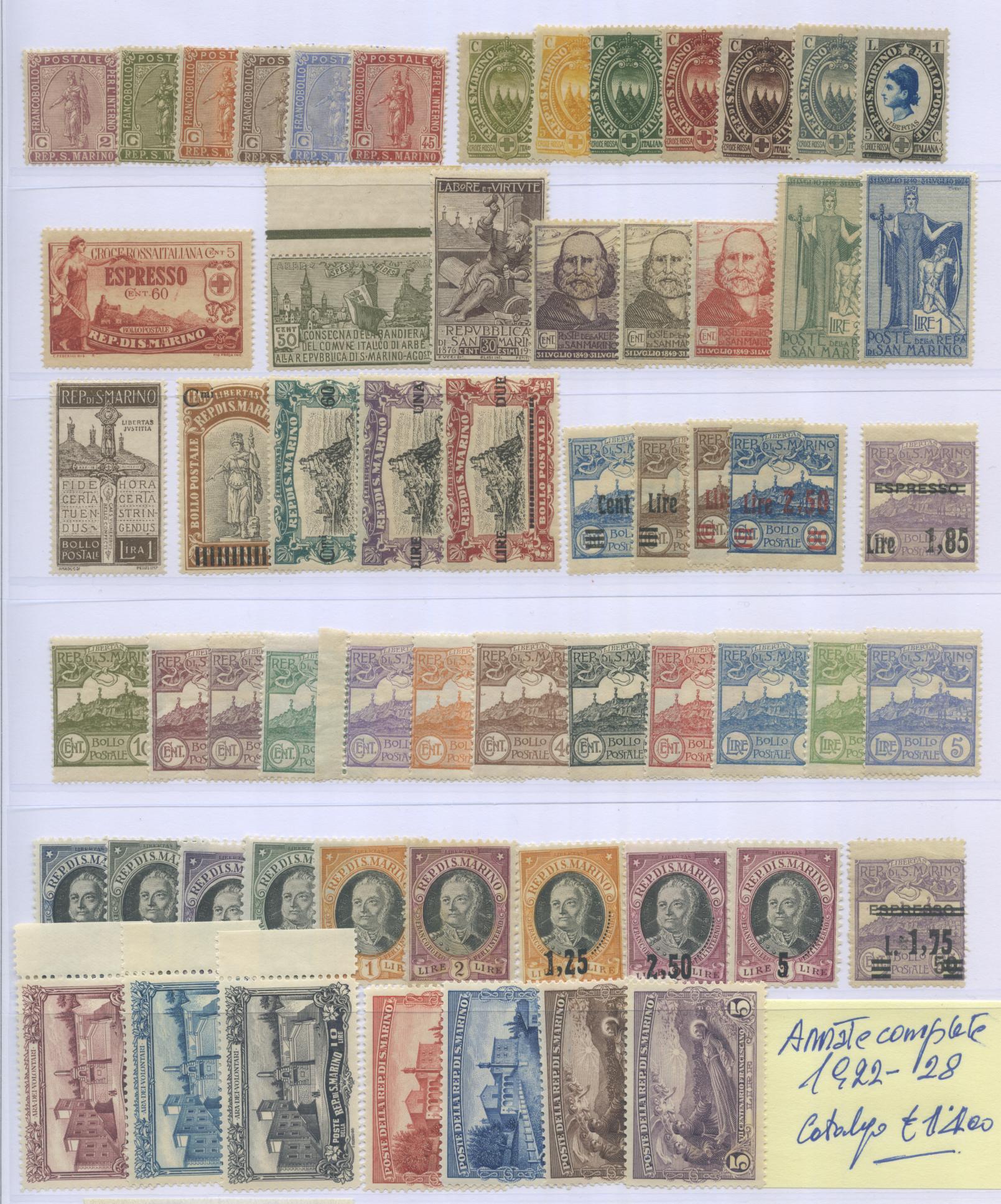 Scansione lotto: SAN MARINO 1922/8 ANNATE CPL. 60V. **