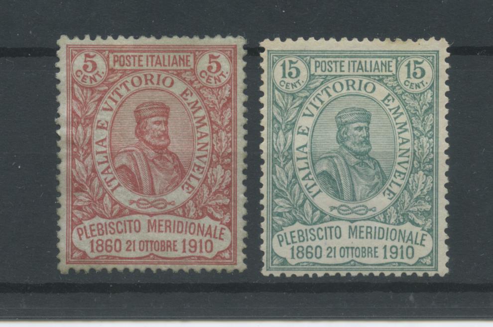 Scansione lotto: REGNO 1910 GARIBALDI 2V. 3 ** CENTRATO CERT.